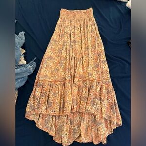 Patrons of Peace Floral Orange Maxi Skirt